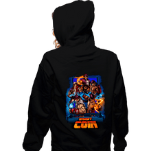 Load image into Gallery viewer, Secret_Shirts Zippered Hoodies, Unisex / Small / Black Insert Coin Fighter