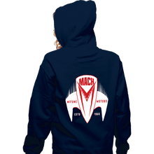 Load image into Gallery viewer, Daily_Deal_Shirts Zippered Hoodies, Unisex / Small / Navy Mach 5 Mifune Motors