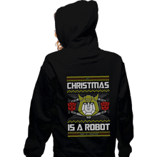 Load image into Gallery viewer, Shirts Zippered Hoodies, Unisex / Small / Black Christmas Is A Robot
