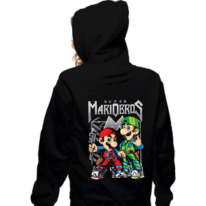 Daily_Deal_Shirts Zippered Hoodies, Unisex / Small / Black Super Metal Bros