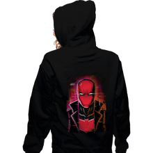 Load image into Gallery viewer, Daily_Deal_Shirts Zippered Hoodies, Unisex / Small / Black Glitch Red Hood