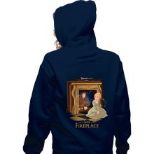Load image into Gallery viewer, Secret_Shirts Zippered Hoodies, Unisex / Small / Navy Girl In The Fireplace
