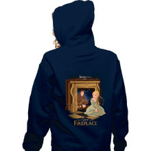 Load image into Gallery viewer, Secret_Shirts Zippered Hoodies, Unisex / Small / Navy Girl In The Fireplace