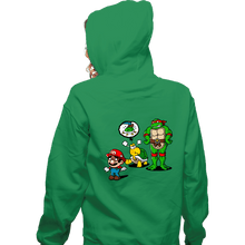 Load image into Gallery viewer, Secret_Shirts Zippered Hoodies, Unisex / Small / Irish Green Turtle Big Bro
