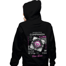 Load image into Gallery viewer, Secret_Shirts Zippered Hoodies, Unisex / Small / Black Companion Cube