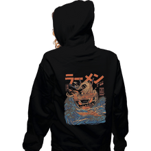 Load image into Gallery viewer, Shirts Zippered Hoodies, Unisex / Small / Black Great Ramen off Kanagawa