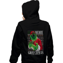 Load image into Gallery viewer, Daily_Deal_Shirts Zippered Hoodies, Unisex / Small / Black Merry Grouchmas Ugly Sweater