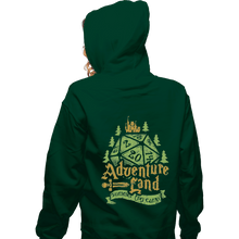 Load image into Gallery viewer, Shirts Zippered Hoodies, Unisex / Small / Irish Green Adventureland Summer RPG Camp
