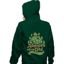 Load image into Gallery viewer, Shirts Zippered Hoodies, Unisex / Small / Irish Green Adventureland Summer RPG Camp
