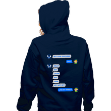 Load image into Gallery viewer, Secret_Shirts Zippered Hoodies, Unisex / Small / Navy Fairy Texts
