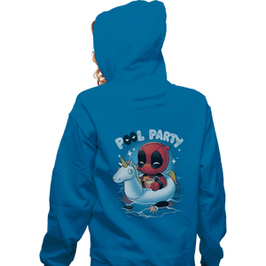 Shirts Zippered Hoodies, Unisex / Small / Royal Blue Pool Party