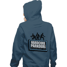Load image into Gallery viewer, Shirts Zippered Hoodies, Unisex / Small / Indigo Blue Hardcore Parkour Club

