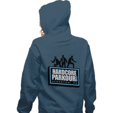 Load image into Gallery viewer, Shirts Zippered Hoodies, Unisex / Small / Indigo Blue Hardcore Parkour Club