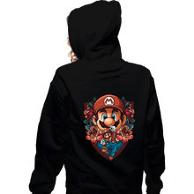 Load image into Gallery viewer, Secret_Shirts Zippered Hoodies, Unisex / Small / Black Mario Crest