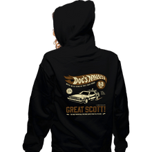 Load image into Gallery viewer, Daily_Deal_Shirts Zippered Hoodies, Unisex / Small / Black Doc's Wheels