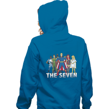 Load image into Gallery viewer, Shirts Zippered Hoodies, Unisex / Small / Royal Blue Cartoon Seven