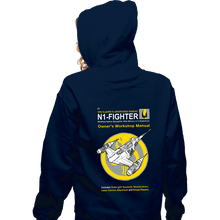 Load image into Gallery viewer, Daily_Deal_Shirts Zippered Hoodies, Unisex / Small / Navy N1 Fighter Manual