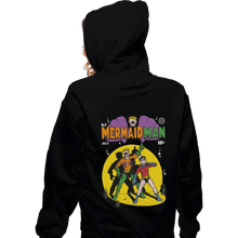Load image into Gallery viewer, Shirts Zippered Hoodies, Unisex / Small / Black Mermaid Man