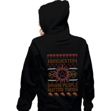 Load image into Gallery viewer, Shirts Zippered Hoodies, Unisex / Small / Black Supernaturally Ugly Sweater