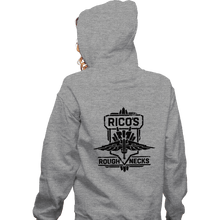Load image into Gallery viewer, Secret_Shirts Zippered Hoodies, Unisex / Small / Sports Grey Rico's Roughnecks!