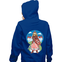 Load image into Gallery viewer, Daily_Deal_Shirts Zippered Hoodies, Unisex / Small / Royal Blue Armored Princess