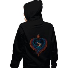 Load image into Gallery viewer, Shirts Zippered Hoodies, Unisex / Small / Black Heart On Fire