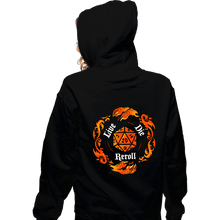 Load image into Gallery viewer, Daily_Deal_Shirts Zippered Hoodies, Unisex / Small / Black Reroll The Dice