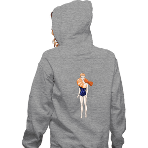 Shirts Zippered Hoodies, Unisex / Small / Sports Grey Shrimp On The Barbie