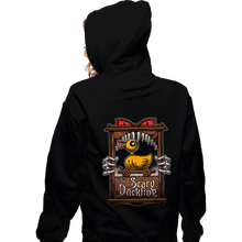 Load image into Gallery viewer, Daily_Deal_Shirts Zippered Hoodies, Unisex / Small / Black The Scary Duckling