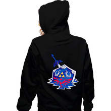 Load image into Gallery viewer, Daily_Deal_Shirts Zippered Hoodies, Unisex / Small / Black Melting Shield and Sword