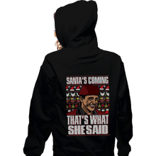 Load image into Gallery viewer, Shirts Zippered Hoodies, Unisex / Small / Black Santa's Coming
