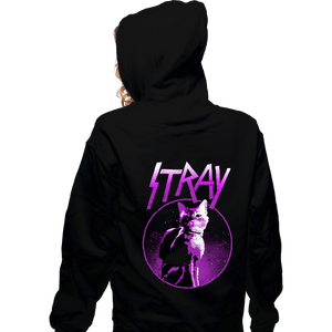 Daily_Deal_Shirts Zippered Hoodies, Unisex / Small / Black Neon Cat