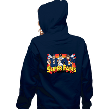 Load image into Gallery viewer, Daily_Deal_Shirts Zippered Hoodies, Unisex / Small / Navy Da Super Fans
