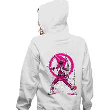 Load image into Gallery viewer, Shirts Zippered Hoodies, Unisex / Small / White Pink Ranger Sumi-e