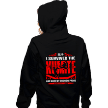 Load image into Gallery viewer, Daily_Deal_Shirts Zippered Hoodies, Unisex / Small / Black I Survived The Kumite