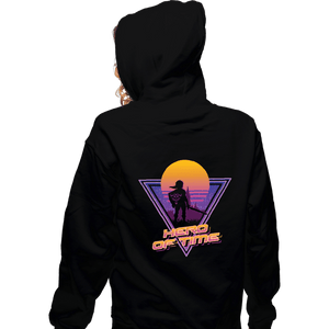 Daily_Deal_Shirts Zippered Hoodies, Unisex / Small / Black Neon Hero Of Time