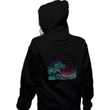 Load image into Gallery viewer, Shirts Zippered Hoodies, Unisex / Small / Black Great Neon Wave