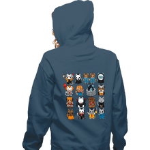 Load image into Gallery viewer, Secret_Shirts Zippered Hoodies, Unisex / Small / Indigo Blue Horror Kitties