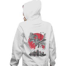 Load image into Gallery viewer, Shirts Zippered Hoodies, Unisex / Small / White The King Of Terror Attack Sumi-e