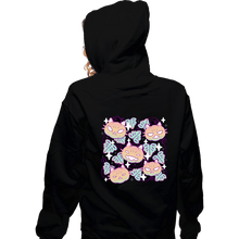 Load image into Gallery viewer, Daily_Deal_Shirts Zippered Hoodies, Unisex / Small / Black Pumpkin Cat Garden