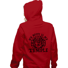 Load image into Gallery viewer, Secret_Shirts Zippered Hoodies, Unisex / Small / Red Hidden Temple Body