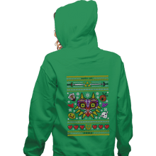 Load image into Gallery viewer, Shirts Zippered Hoodies, Unisex / Small / Irish Green Happy Mask Xmas