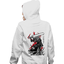 Load image into Gallery viewer, Daily_Deal_Shirts Zippered Hoodies, Unisex / Small / White Lone Swordsman sumi-e
