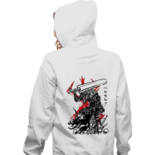 Load image into Gallery viewer, Daily_Deal_Shirts Zippered Hoodies, Unisex / Small / White Lone Swordsman sumi-e