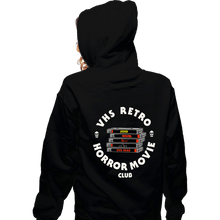 Load image into Gallery viewer, Secret_Shirts Zippered Hoodies, Unisex / Small / Black VHS RETRO HORROR MOVIE CLUB