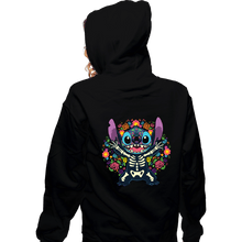 Load image into Gallery viewer, Daily_Deal_Shirts Zippered Hoodies, Unisex / Small / Black Stiched Calavera