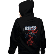 Load image into Gallery viewer, Secret_Shirts Zippered Hoodies, Unisex / Small / Black Nemesis Comic
