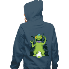 Load image into Gallery viewer, Shirts Zippered Hoodies, Unisex / Small / Indigo Blue Dinosaur Island