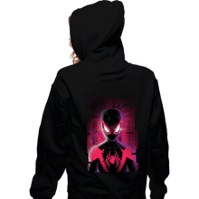 Load image into Gallery viewer, Daily_Deal_Shirts Zippered Hoodies, Unisex / Small / Black Glitch Miles Spider