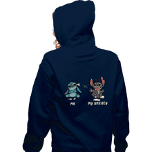 Load image into Gallery viewer, Secret_Shirts Zippered Hoodies, Unisex / Small / Navy My Anxiety